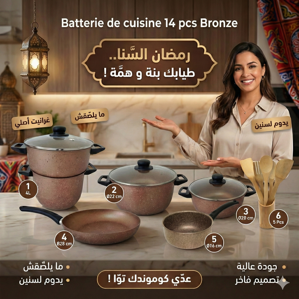 Batterie de Cuisine Complète 14 Pièces