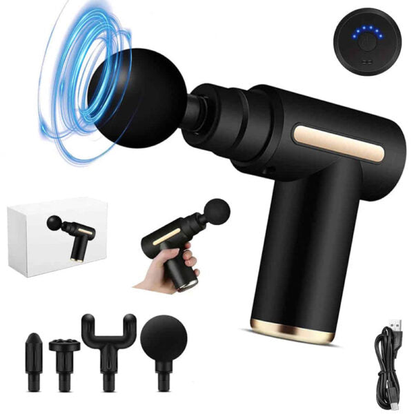 Pistolet de Massage 6 Vitesses 4 Têtes